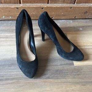 Elegant Black Suede Women's Heels